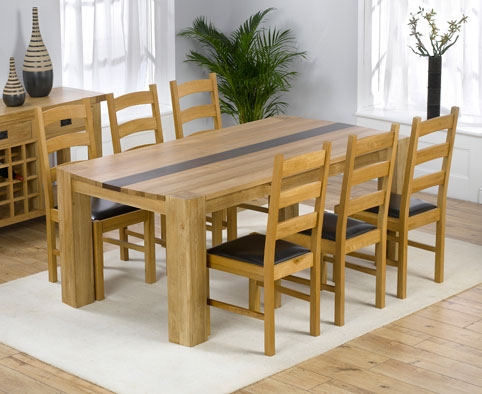 Unbranded Caprino Oak and Walnut Dining Table and 6 Lavena