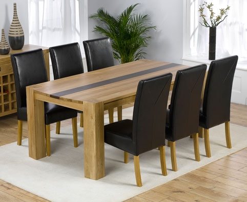 Unbranded Caprino Oak and Walnut Dining Table and 6 Monaco
