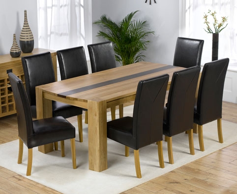 Unbranded Caprino Oak and Walnut Dining Table and 8 Monaco