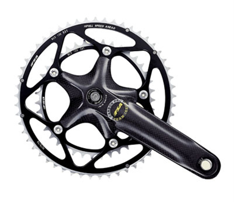 Road use.  Patented carbon composite crank arms with monocoque crankarm/spider and precision CNC