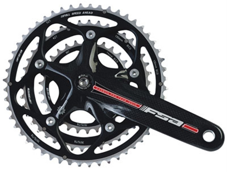 Road use.  Patented carbon composite crank arms with monocoque crankarm/spider and precision CNC