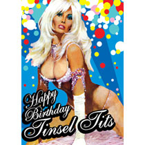 Unbranded Card - Happy birthday tinsel tits