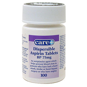 Unbranded Care Aspirin 75mg Dispersible Tablets BP