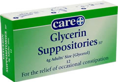 Care Glycerin Suppositories for Adults 12x