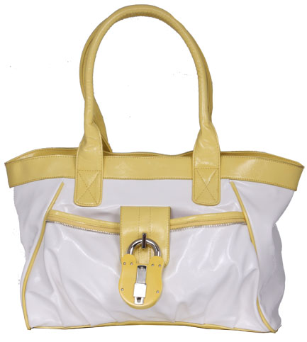 Unbranded Carli cracked leather look padlock shoppper bag