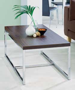 Carnaby Chrome and Walnut Coffee Table