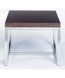Carnaby Chrome and Walnut End Table