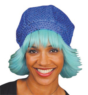 Unbranded Carnaby Hat, blue hat with blue hair