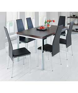 Carnaby Walnut and Chrome Dining Table