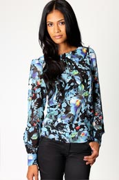 Unbranded Carrie Pussy Bow All Over Print Blouse