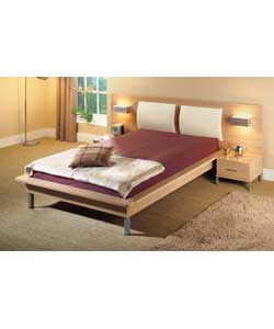 Cascada Oak Effect Double/2 Bedside Cabinets/Firm Mattress