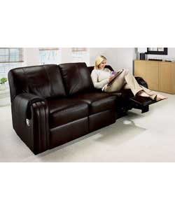 Cascia Large Reclining Leather Sofa - Walnut