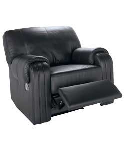 Cascia Reclining Leather Chair - Black