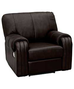 Modern style recliner in soft corrected grain leather.Foam-filled seat cushion and fibre-filled