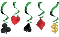 Unbranded Casino Hanging Swirl Decorations Pk5
