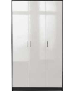 Unbranded Caspian 3 Door Wardrobe - Black and White
