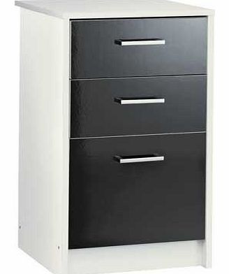 Unbranded Caspian 3 Drawer Filing Cabinet - White and