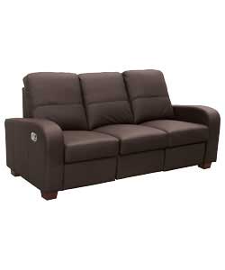 Cassino Large Reclining Leather Sofa - Chocolate