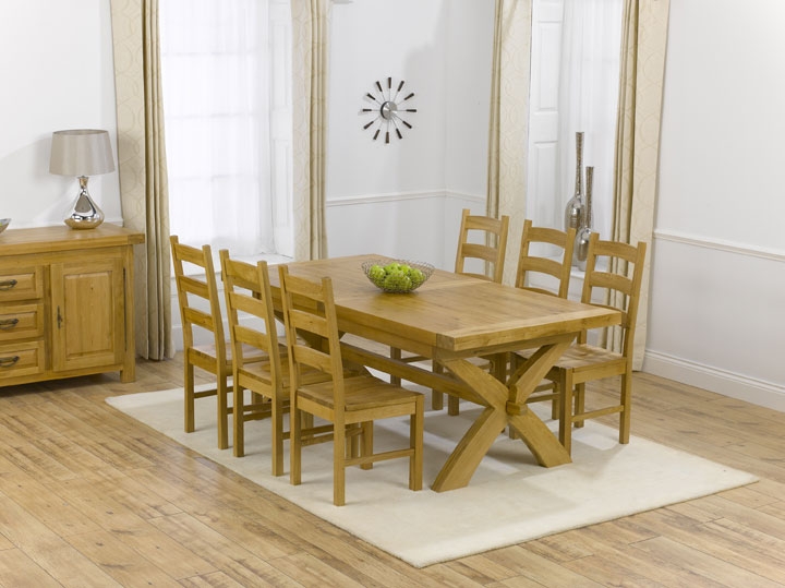 Unbranded Castillo Oak Extending Dining Table and 6 Lavena