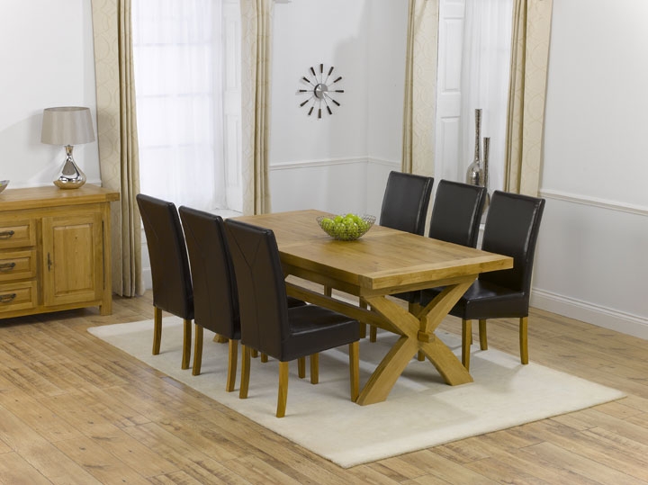 Unbranded Castillo Oak Extending Dining Table and 6 Monaco