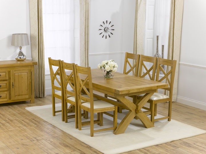 Unbranded Castillo Oak Extending Dining Table and 6