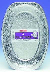 Unbranded Catering: 14 Inch Silver Foil Platter Pk4