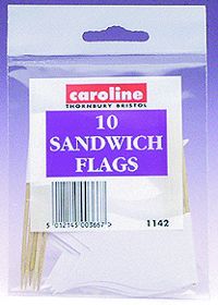 Unbranded Catering: Plain White Sandwich Flags Pk10