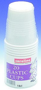 Unbranded Catering: White Plastic Cups Pk20
