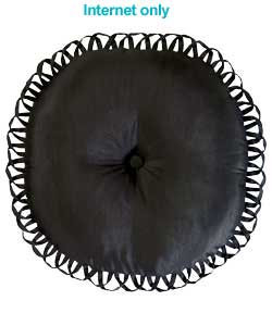 Unbranded Catherine Lansfield Renee Round Cushion - Black