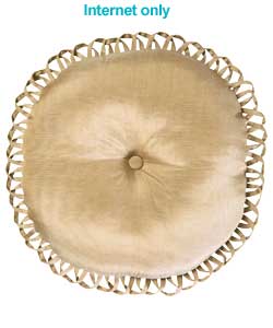 Unbranded Catherine Lansfield Renee Round Cushion - Latte
