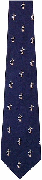 A lovely navy blue cat tie with small beige cats with large whiskers