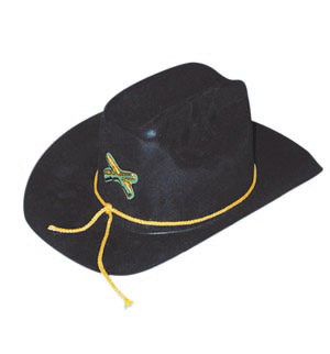 Cavalry hat with band, black flock