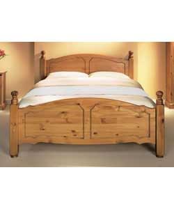 Unbranded Caversham Solid Pine Double Bed/Low/Cushion Top Mattress