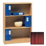 (CC) Scandinavian Real Wood Veneer Low Wide Bookcase-Mahogony