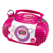 Chunky toploading CD player in stylish pink. With