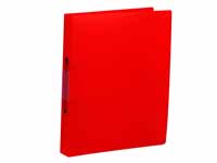 Unbranded CE A4 red frosted two ring binder with 25mm