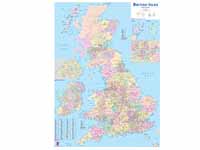 Unbranded CE British Isles laminated admin map, H1190 x
