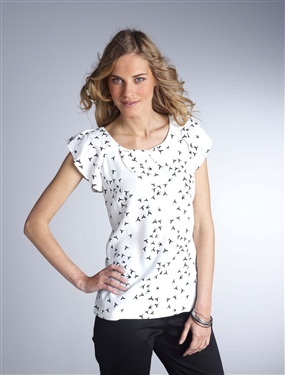 Unbranded Celaia Ladies Bird Print Frilled Blouse