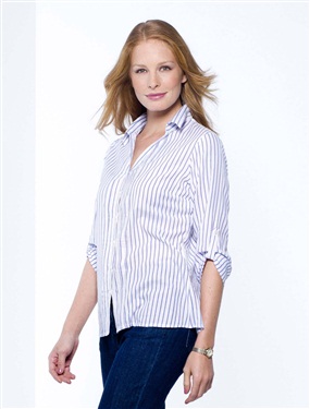 Unbranded Celaia Ladies Fitted Cotton Blouse with Rolled