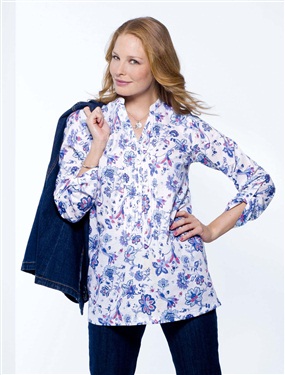 Unbranded Celaia Ladies Fitted Cotton High Neck Blouse