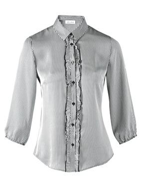 Unbranded Celaia Ladies Striped Frill Front Blouse