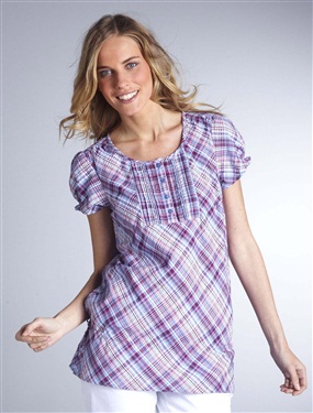 Unbranded Celaia Ladies Tartan Checked Blouse