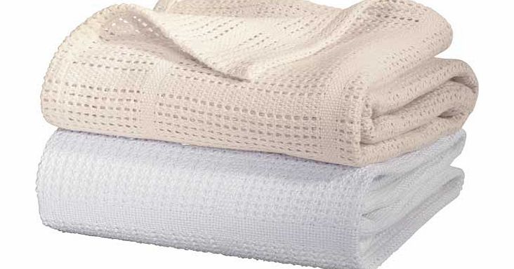 Unbranded Cellular Flat Cot Bed Baby Blanket - 2 Pack