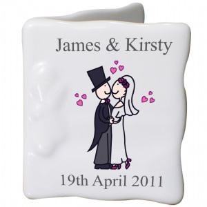 Unbranded Ceramic Cartoon Couple Message Card