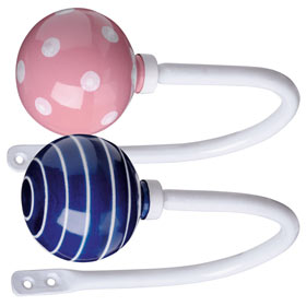 Unbranded Ceramic Curtain Tiebacks (Set of 2) - Buy with Adjustable Curtain Pole and Finials, SAVE andpound;10