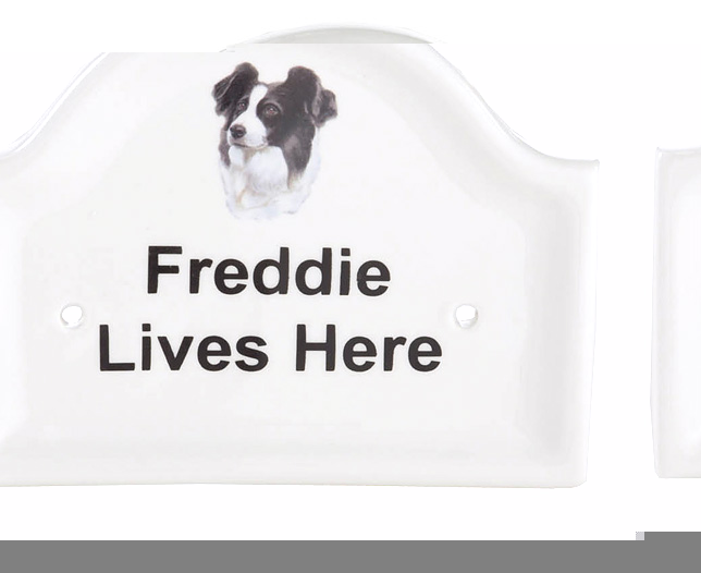 Unbranded Ceramic Dog Sign - Border Collie