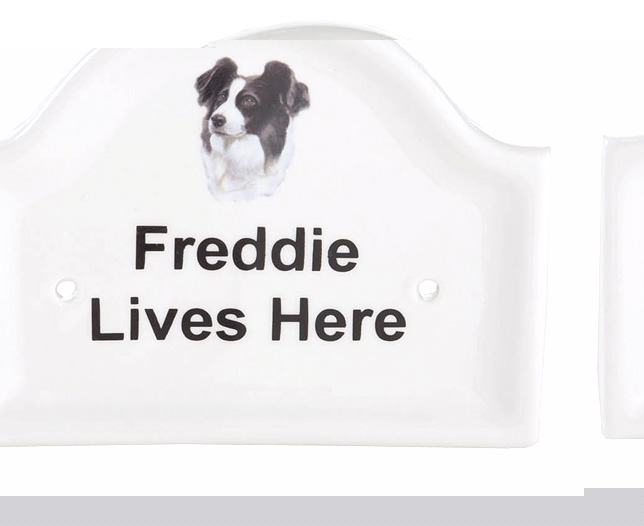 Unbranded Ceramic Dog Sign - Border Collie