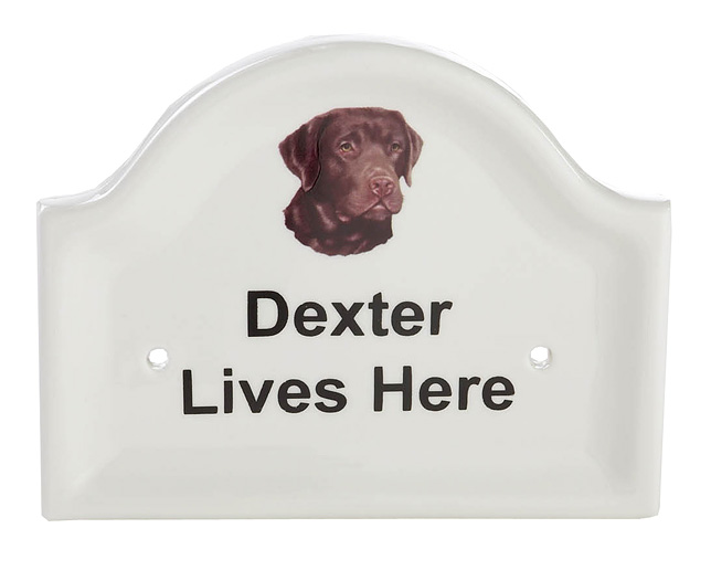 Unbranded Ceramic Dog Sign - Chocolate Labrador