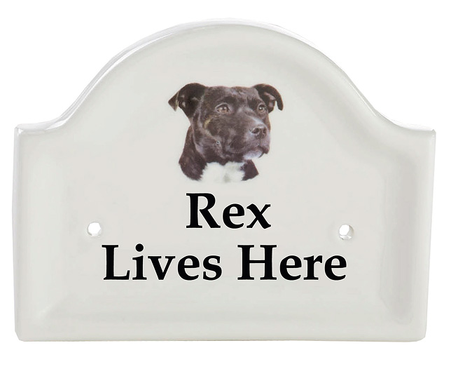 Unbranded Ceramic Dog Sign - Staffordshire Bull Terrier