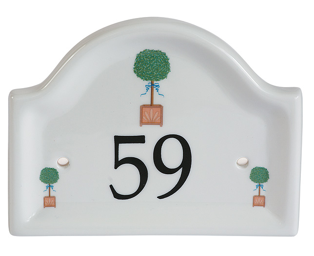 Unbranded Ceramic Door Number Plaque - Topiary